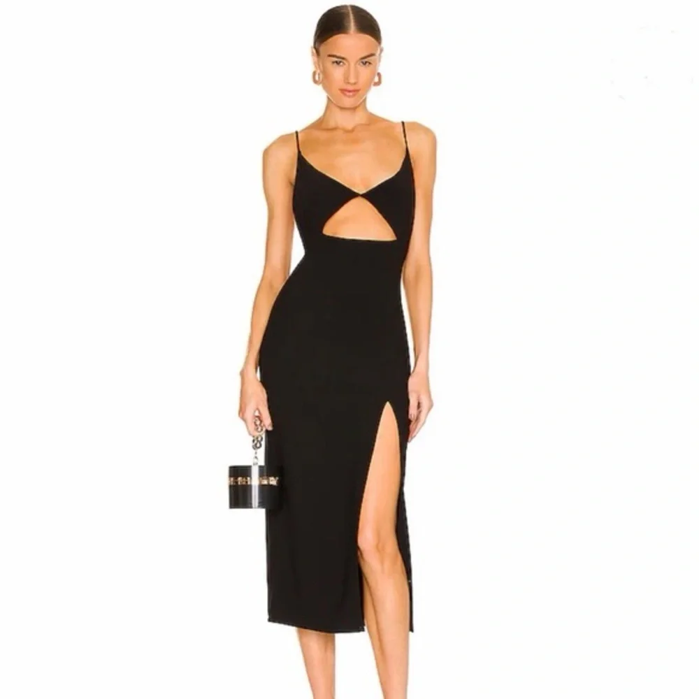 Bec & Bridge Josette Strappy Cut Out Black Midi Evening Cocktail Formal Dress 4
